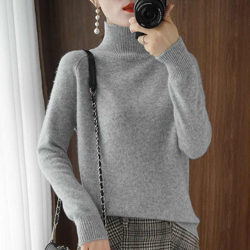 Essential Cashmere Merino Wool Mock Neck Sweater