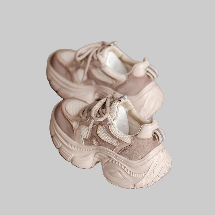 Genuine Cow Suede Platform Wedge Sneakers