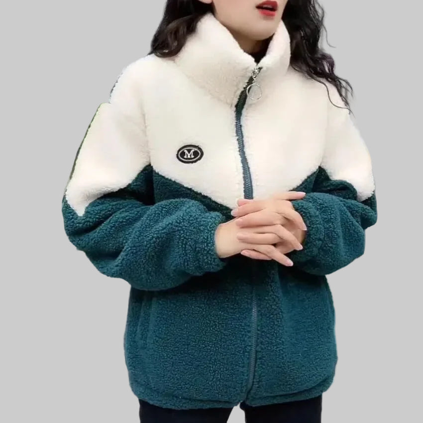 Mid-Length Thick Lamb Fleece Jacket