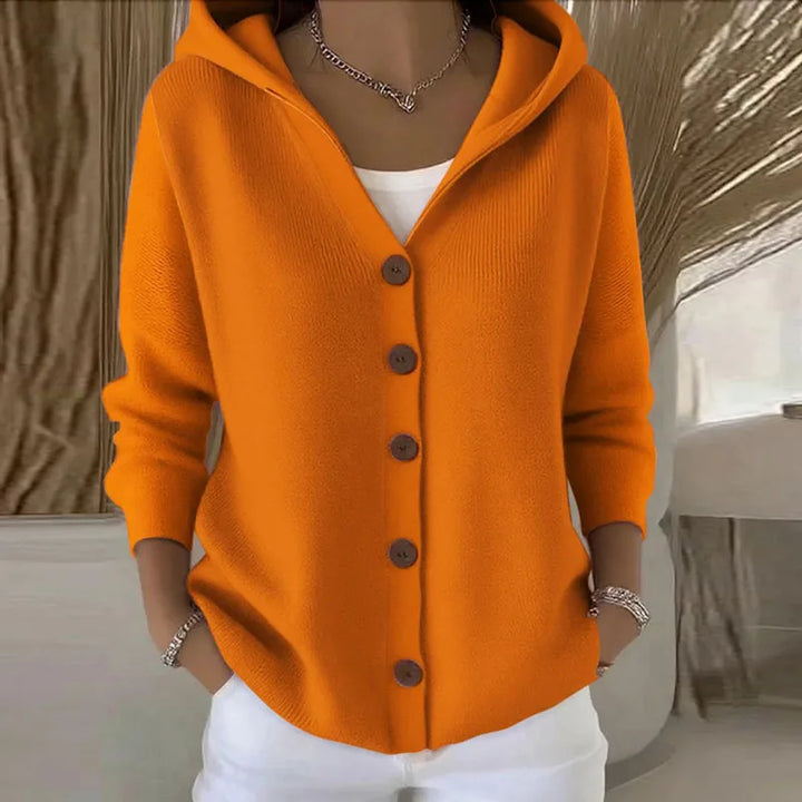 Single breasted Hooded Knit Cardigan