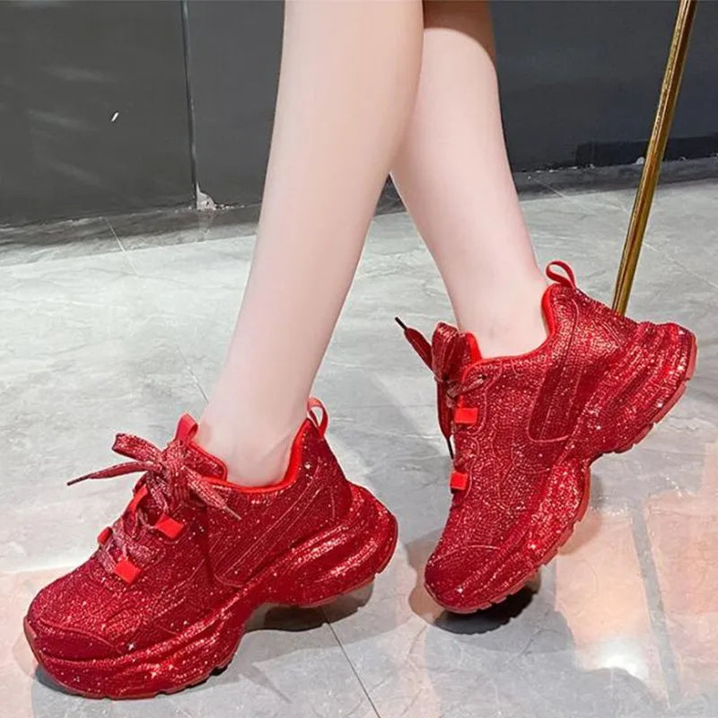Bling Chunky Breathable Platform Sneakers