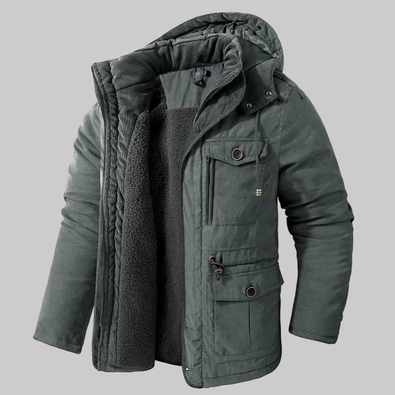 Warm Cotton Padded Fleece Parka Winter Jacket