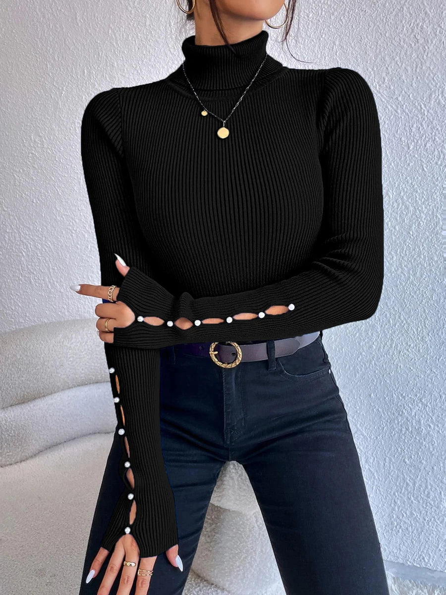 Spring Turtleneck Long Sleeve Sweater