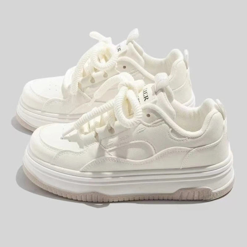 Round-Toe Lace-Up Skateboard Sneakers