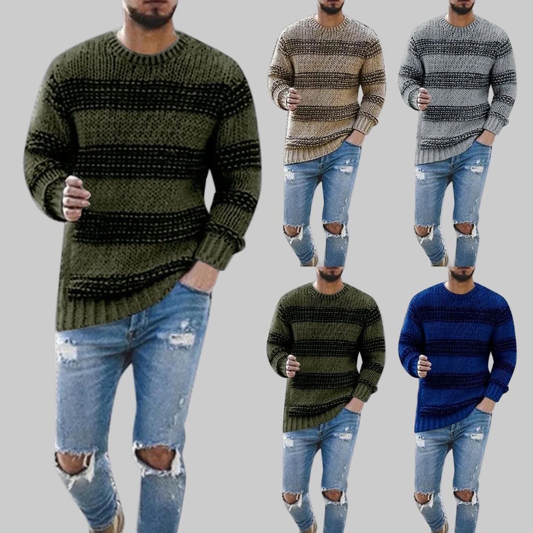 Striped Knitted Long Sleeve Sweater