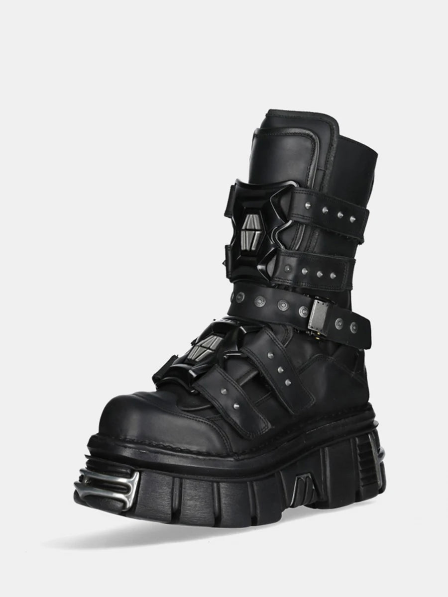 Punk Star Style Dark Gothic Mid-Calf Boots
