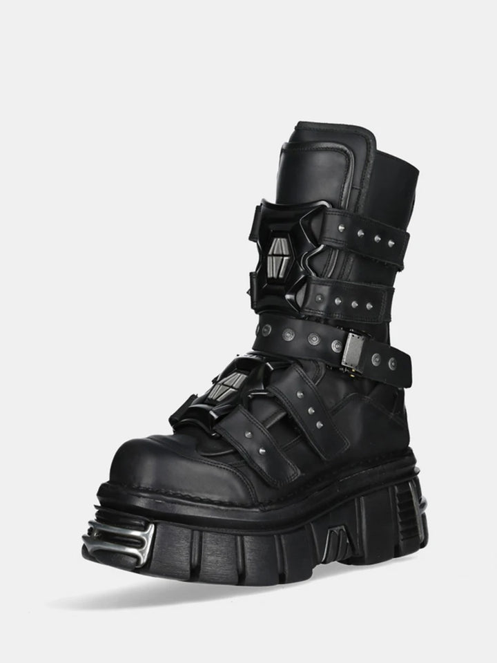 Punk Star Style Dark Gothic Mid-Calf Boots