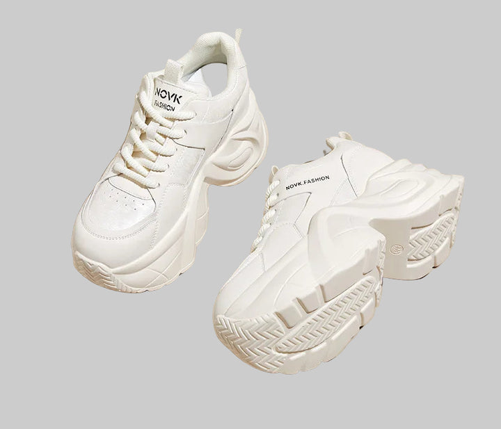 Genuine Leather Chunky Sneakers