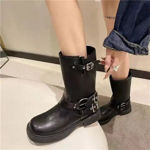Knight Mid-Calf Western Cowboy Boots