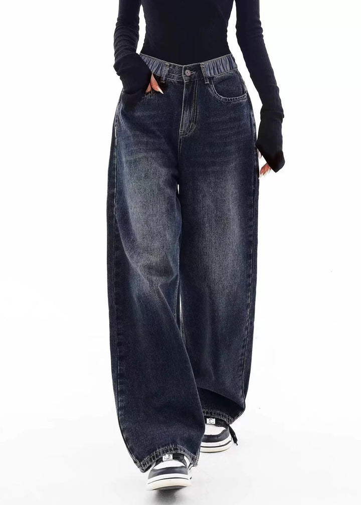 Casual Wide-Leg Straight Jeans