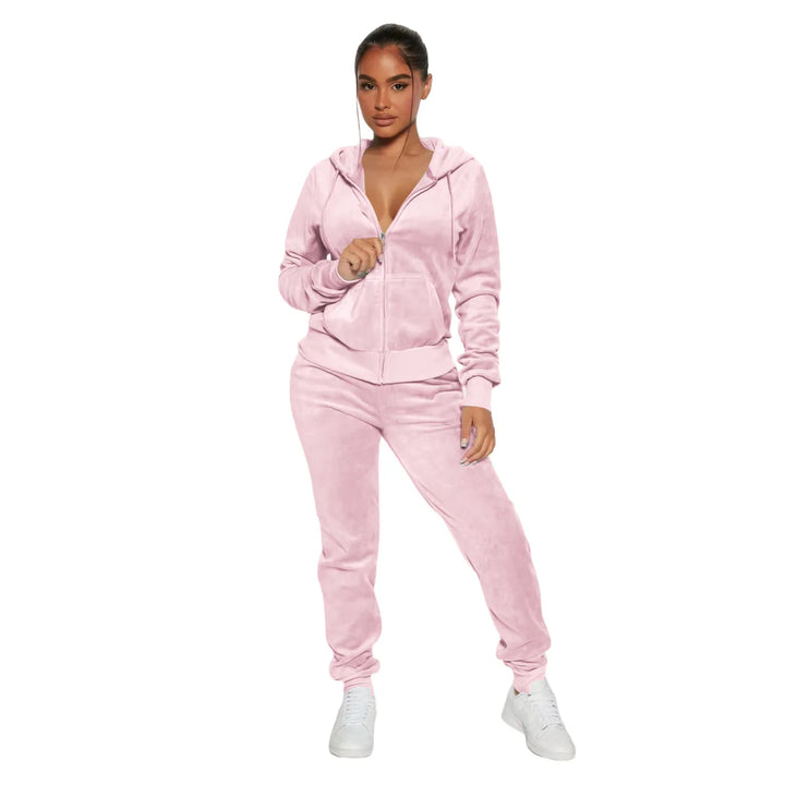 Hooded Velvet Jogger Set