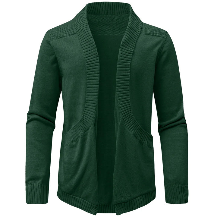 Classic V-Neck Solid Color Knit Cardigan