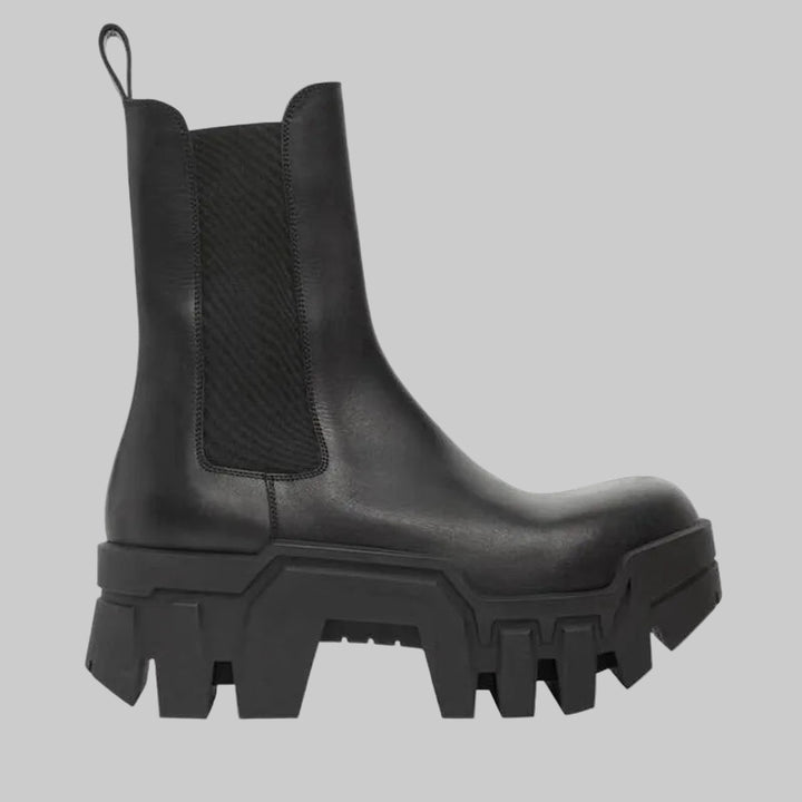 Retro Patent Leather Chimney Punk Boots