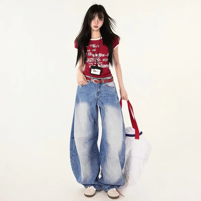 High-Waisted Multicolor Wide Leg Cargo pants