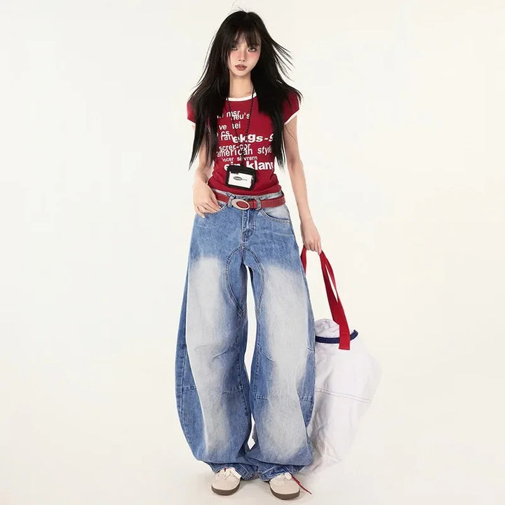 High-Waisted Multicolor Wide Leg Cargo pants