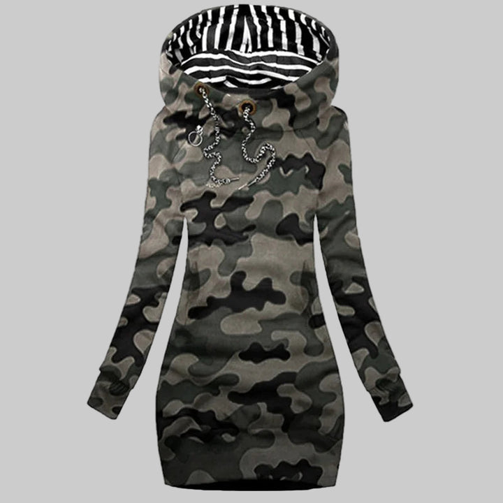 Casual Solid Color Long Sleeve Hoodie Dress