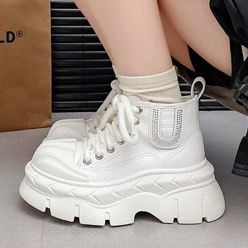 7CM Ankle Platform Boots for Autumn