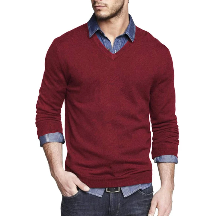 Lightweight Slim Fit V-Neck Pullover Sweater