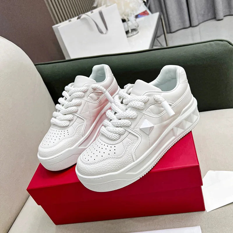 Chunky Platform Sneakers for Height Boost in Harajuku Style