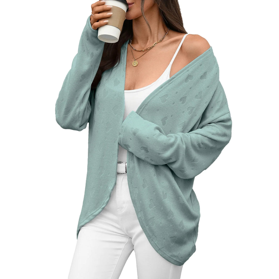 Knitted Jacquard Casual Long Sleeve Cardigan