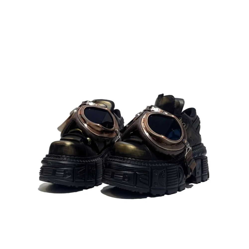 Metal Rivet Punk Motorcycle Boots