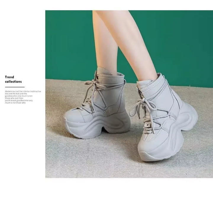 Cozy Genuine Leather Thick Platform Boots