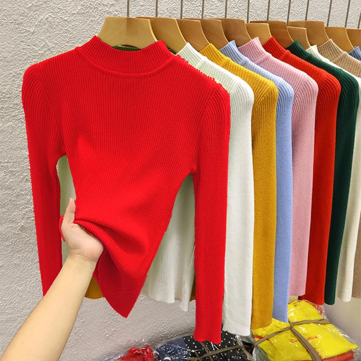Classic Mock-Neck Pullover Sweater