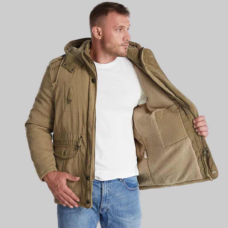 Warm Cotton Padded Fleece Parka Winter Jacket
