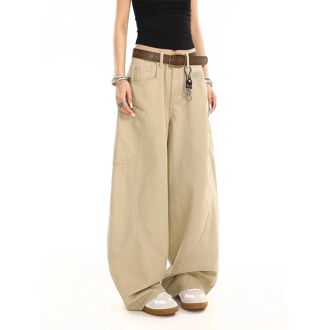 Y2K Vintage Wash Women Cargo Jeans
