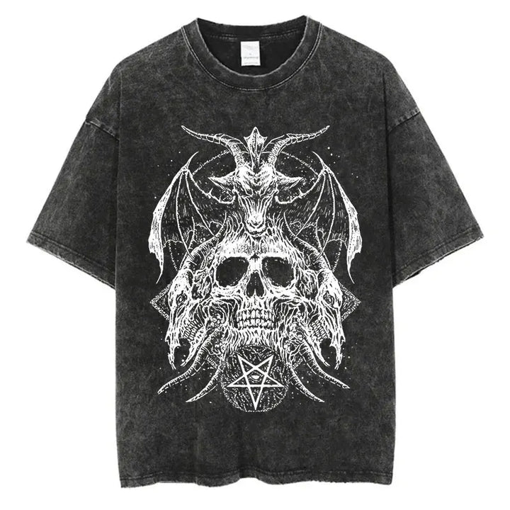 Washed Graphic Print Harajuku Hip Hop T-Shirt