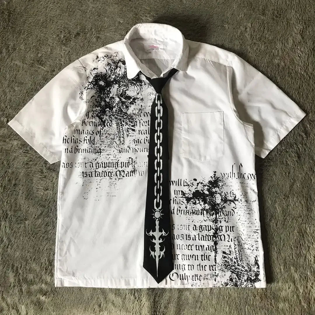 Y2K Gothic Black Retro Tee