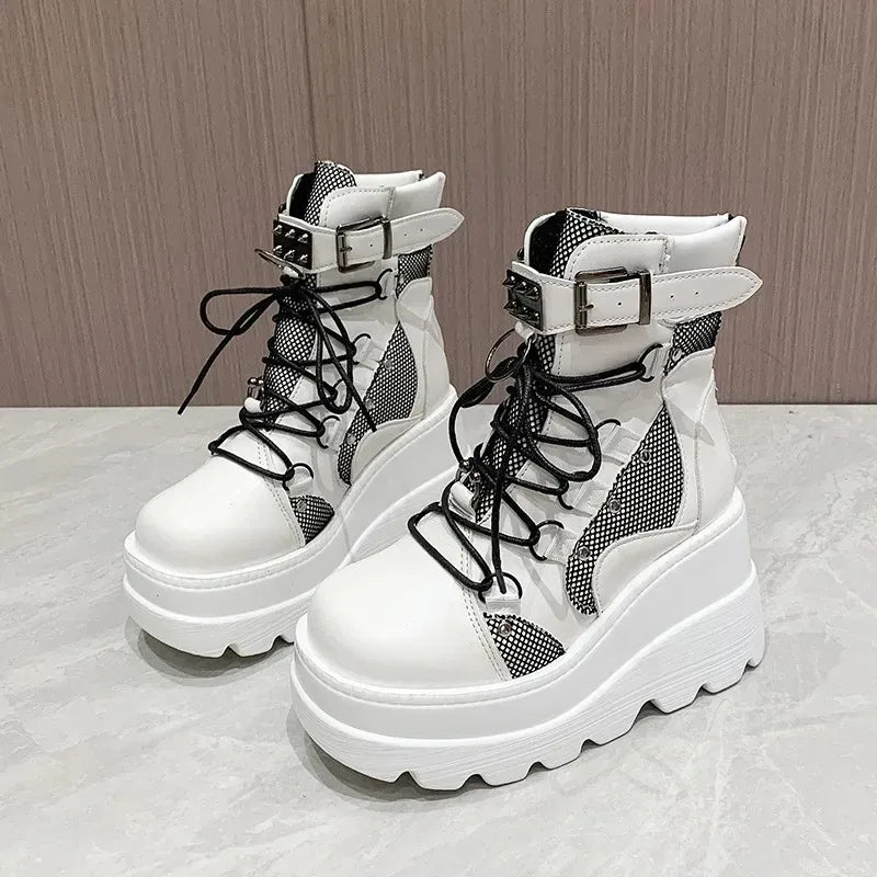 Cosplay Gothic Chunky High Heel Ankle Boots