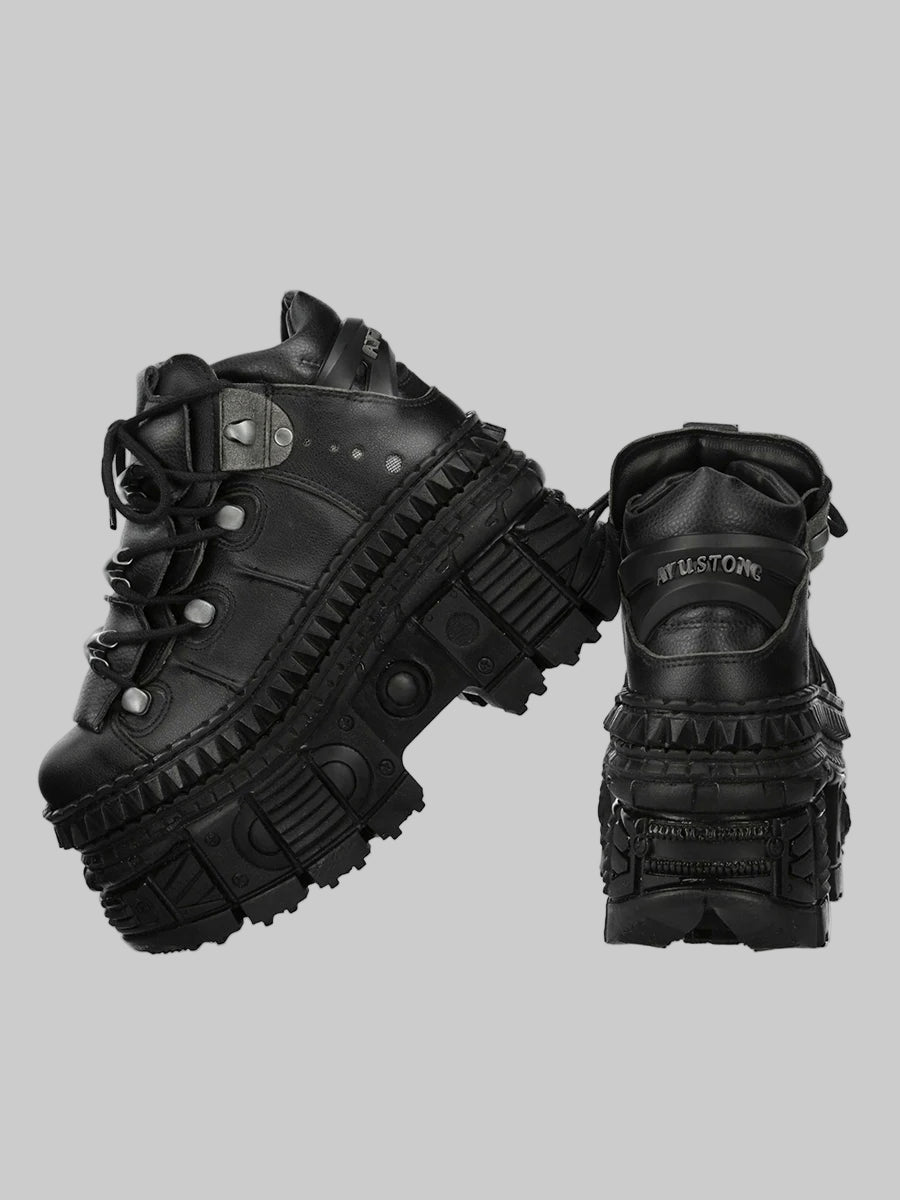 Punk Goth Retro Metal Muffin Tank Boots
