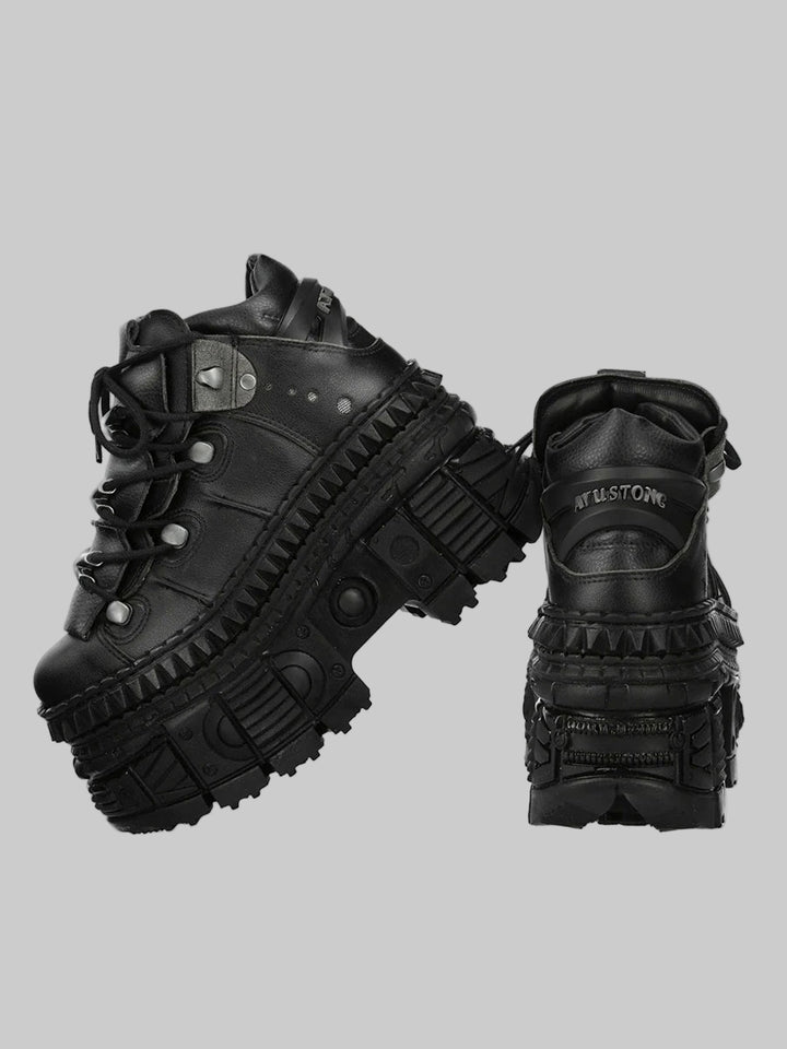 Punk Goth Retro Metal Muffin Tank Boots