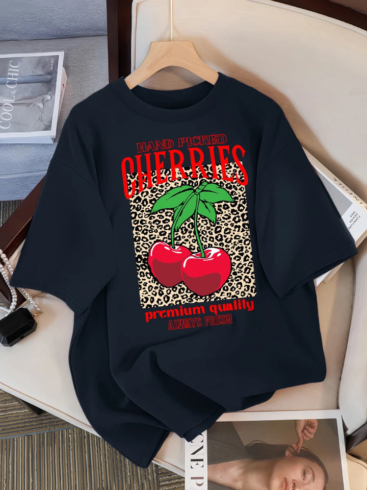 Freshly Handpicked Cherry Print T-Shirt