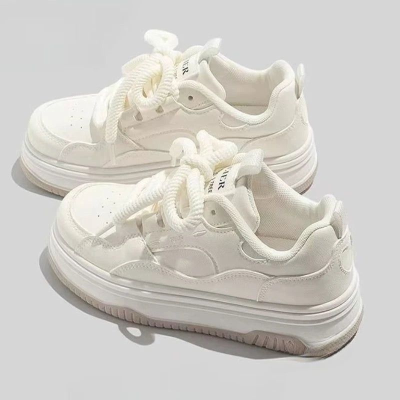 Round-Toe Lace-Up Skateboard Sneakers