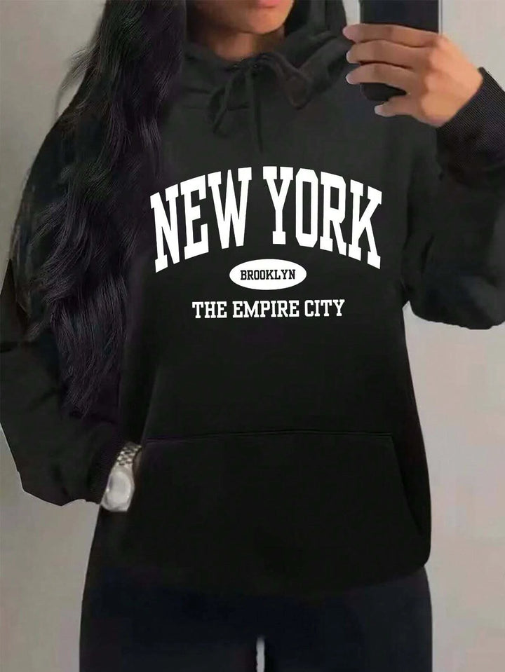 Brooklyn Creative Letter Print Hoodie