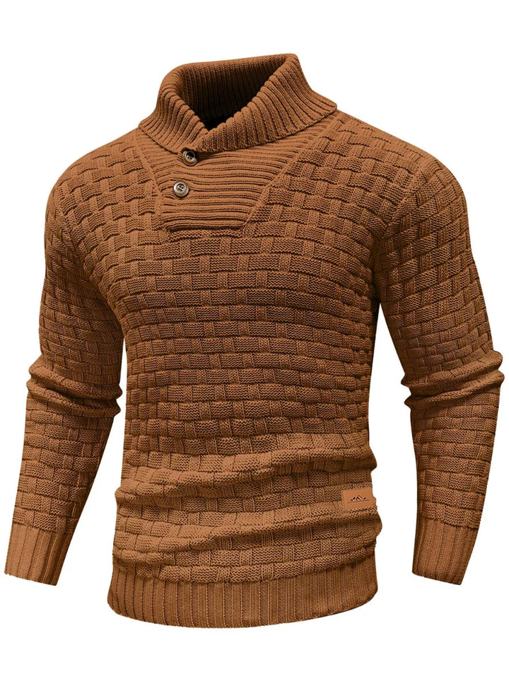 Relaxed Fit Ribbed Edge Crew Neck Knit Sweater
