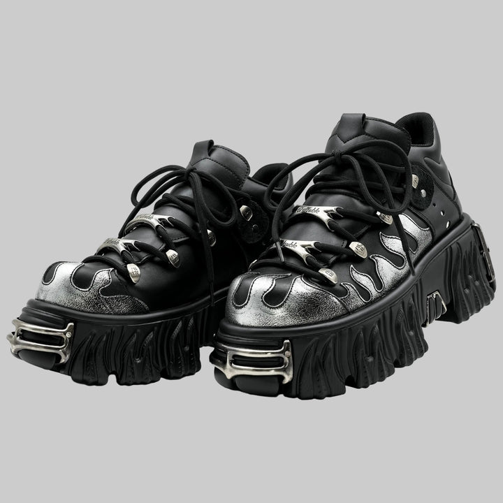 Punk Style Lace-Up Sneakers with 6CM Heel