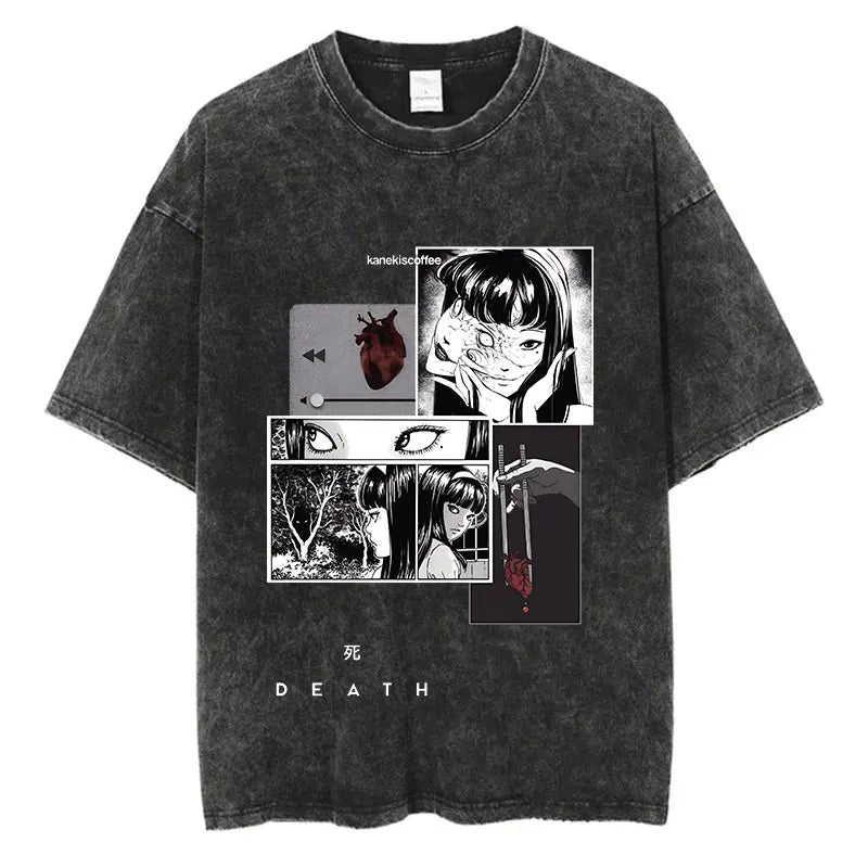 Washed Graphic Print Harajuku Hip Hop T-Shirt