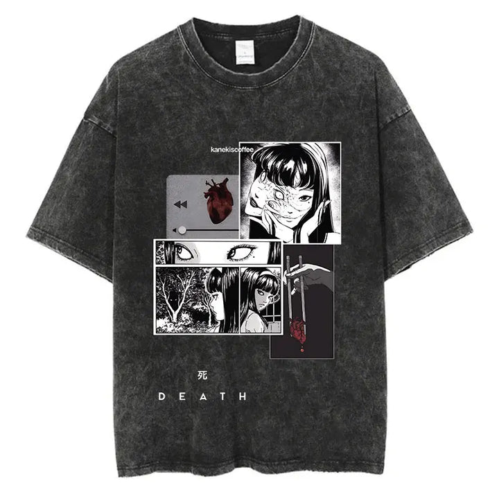 Washed Graphic Print Harajuku Hip Hop T-Shirt