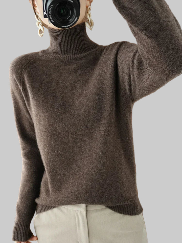 Essential Cashmere Merino Wool Mock Neck Sweater