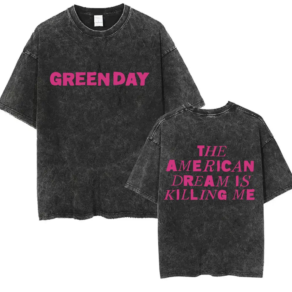 Washed Vintage Punk Green Day Tour 2025 Tees