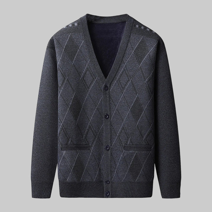 Thick Knit V-neck Cardigan Sweater