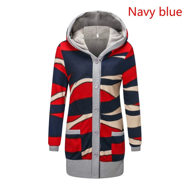Striped Long Sleeve Hooded Cardigan