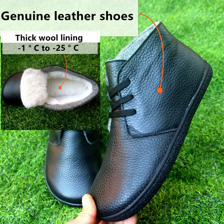 Barefoot Wider ToeBox Wool lined Leather Boots