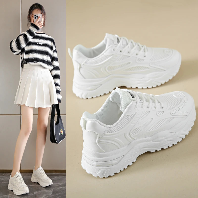 Trending Leather Chunky Sneakers