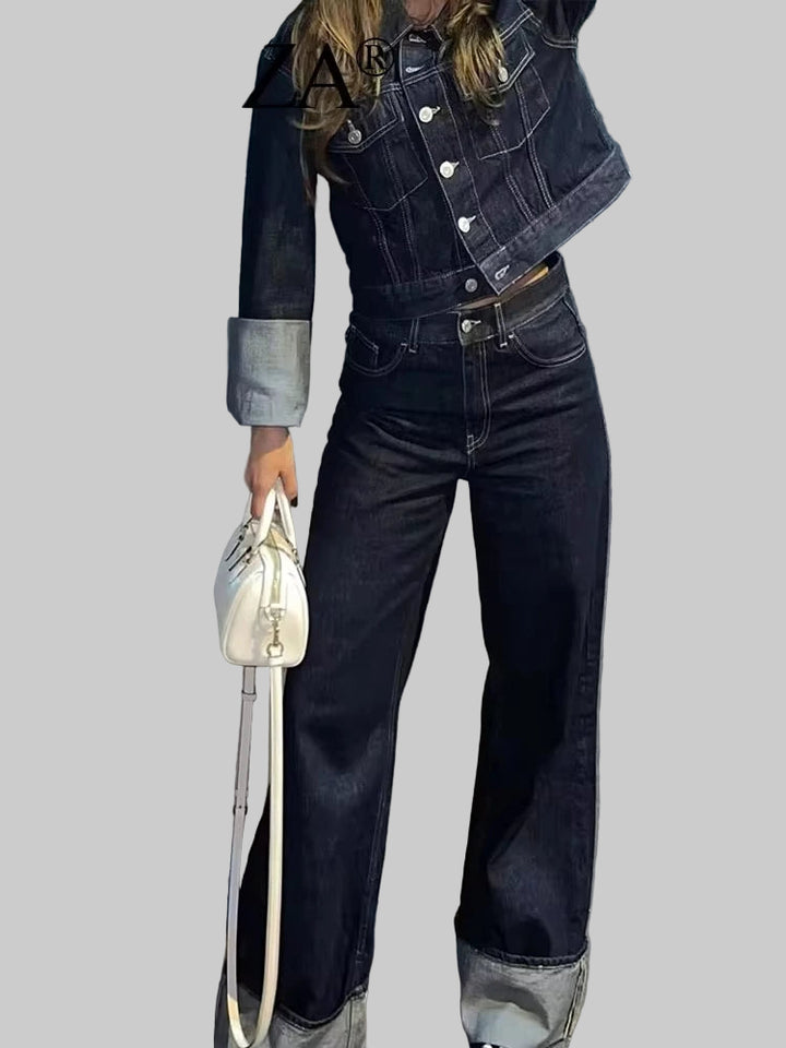 Autumn Vintage Denim Jumpsuit
