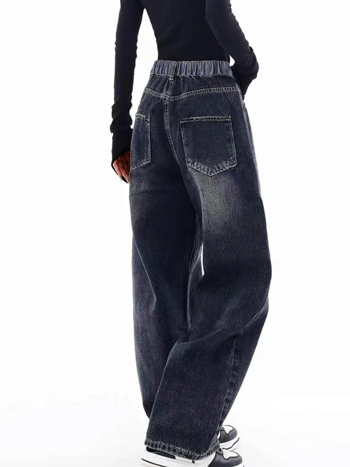 Casual Wide-Leg Straight Jeans