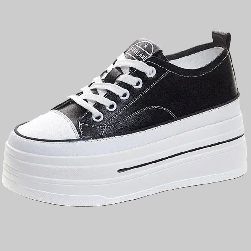 Genuine Leather Vulcanized Chunky Sneaker